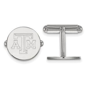 Sterling Silver Texas A&M University Cuff Links